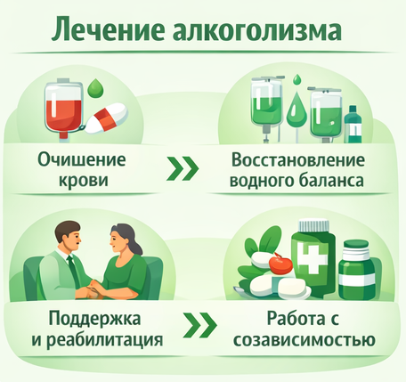 лечение алкоголизма в Нариманове этапы